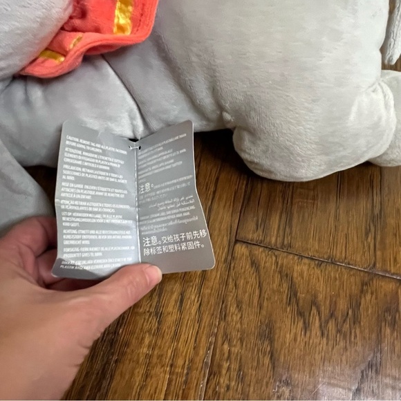 Disney Store Dumbo With Feather in Nose Plush with Yellow Hat - Picture 7 of 7